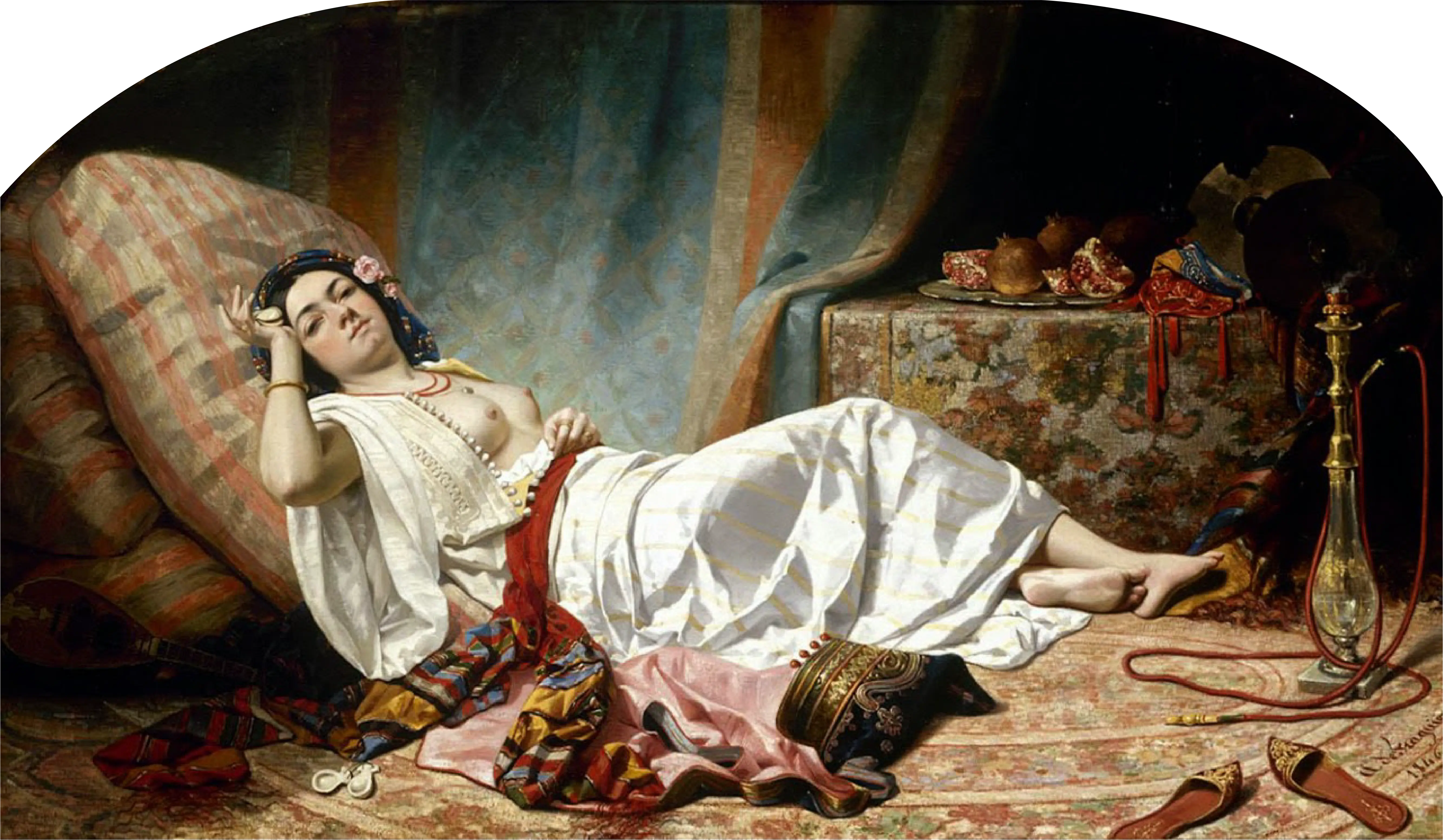 Gabriel Auguste Claire Armand de Fraguier, Odalisque au narghilé